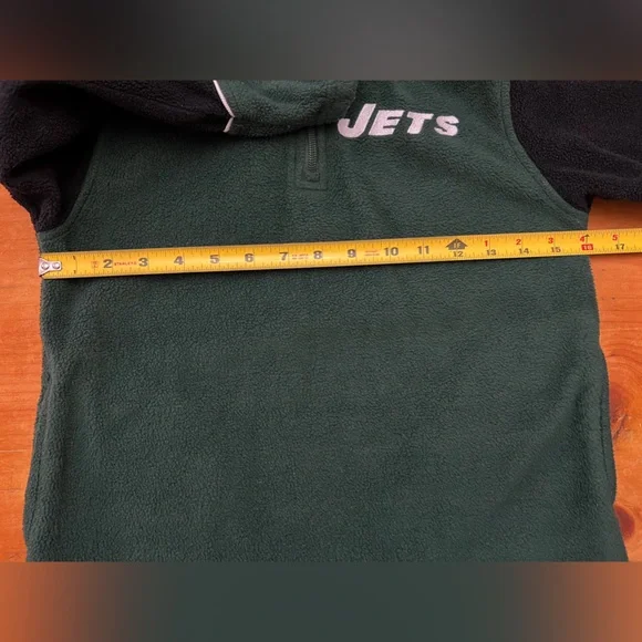 NFL New York Jets Reebok Fleece 1-4 Zip Pullover Jacket Youth Size 8 VTG - Picture 7 of 10